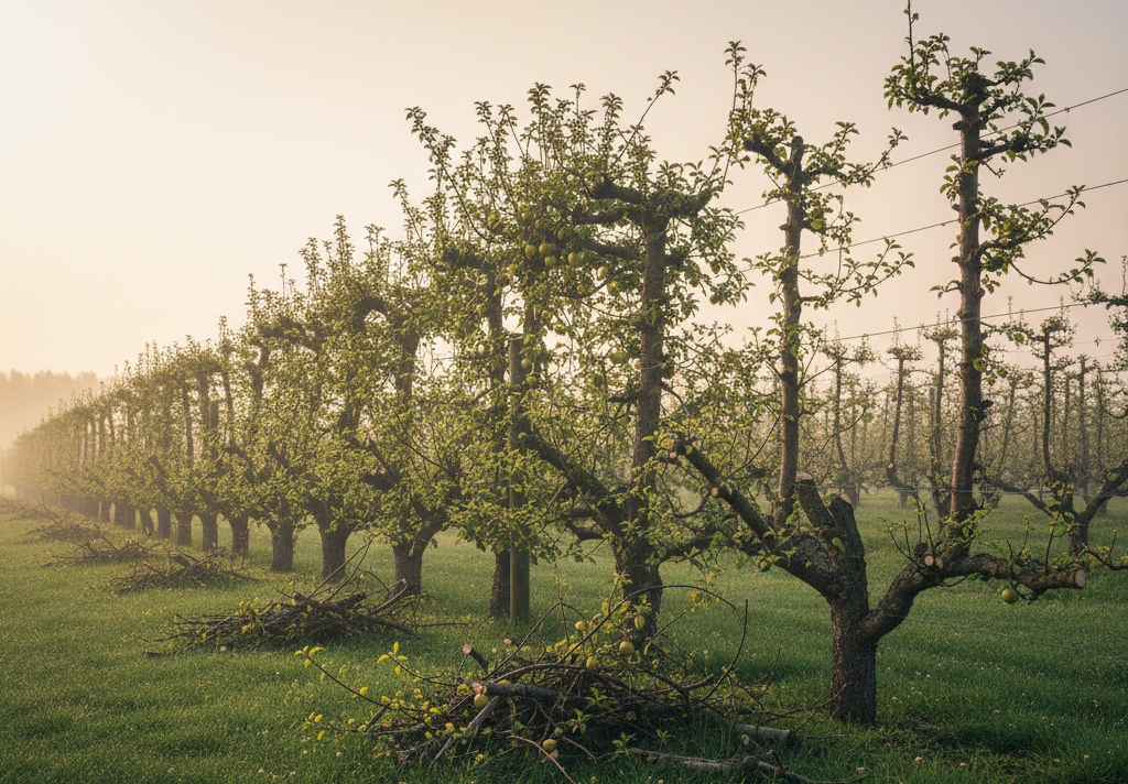 Taille sévère arbres fruitiers en palmette espalier